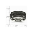 thumbnail image 7 of Stainless Steel Polished 1/2ct tw. Diamond Ridged Edge 10mm Band Size: 6; for Adults and Teens; for Women and Men, 7 of 7