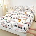 thumbnail image 3 of Castle Fairy Kids Cartoon Truck 4pcs Bed Sheets,Kawaii Dinosaur King Sheets,Car Theme Super Cozy Sheet Set,Ultra Soft Home Decor, 3 of 7