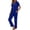 Blue, variant on 2 Piece Pajamas for Women Set Solid Color Casual Crew Neck Short Sleeve Shirts with Pants Lounge Sets Soft Loose Fit Sleepwear Brown M
