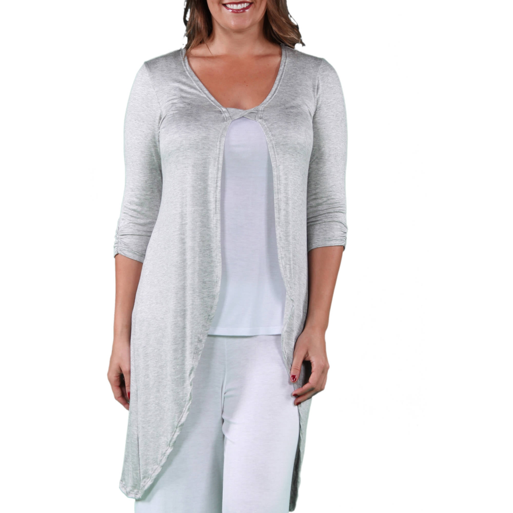 Women's Plus Size Front Twist Long Shrug