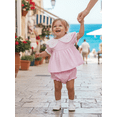 thumbnail image 4 of BemeyourBBs Infant Baby Girls Summer Clothes 2 Pieces Outfits Short Sleeve Doll Collar Eyelet Shirt Tops Bloomer Shorts Sets, 4 of 9