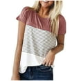 thumbnail image 1 of Pompotops Mode Femme Col Roulé Été Manches Courtes Blouse T-Shirt Causal Printing Tops, 1 of 4