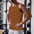 thumbnail image 5 of Logiee Black And Orange Houndstooth Print Men's Workout Tank Top,Quick Dry Workout Tank Top,Gym Muscle Tee,Fitness Bodybuilding Sleeveless T Shirt-4X-Large, 5 of 7