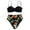 Black, variant on Plus size Swimsuits Women Print Bikini Push-Up Pad Swimwear Swimsuit Beachwear Set Black 8(L)