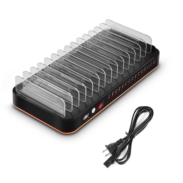 Estación de carga de cargador multi USB inteligente rápido de 100W y 15 puertos para tableta de teléfono móvil IOS/Android EE. UU. 110-240V