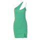 thumbnail image 4 of VISgogo Mini vestido ajustado dividido para mujer, correa de espagueti, vestido de club con recorte de un hombro VISgogo  moda, 4 of 9