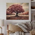 thumbnail image 2 of Designart "Fushia Autumn Tree II" Landscape Trees Print on Natural Pine Wood, 2 of 5