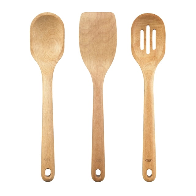 Oxo 1256080 Juego Utensilios Madera, 3 Piezas, Multicolor