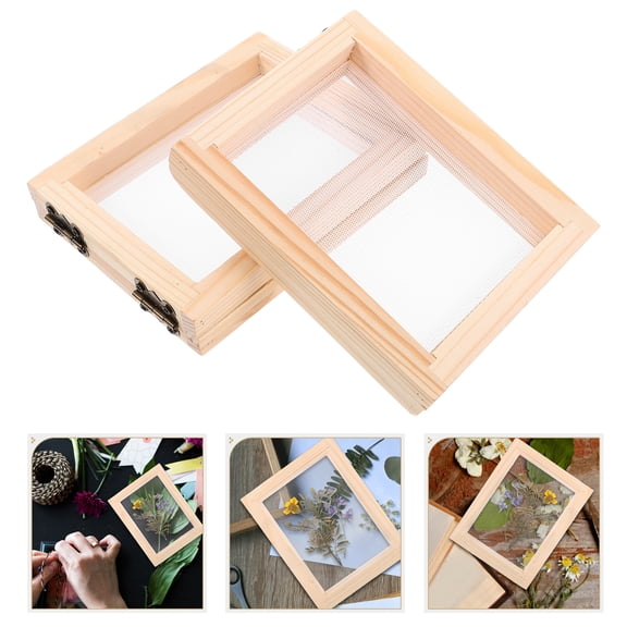 LEXSOMEO 2pcs Paper Making Molds Paper Making Mold Paper Making Screen Paper Frames For Screens For Paper Making Screen For Paper Making Frame For Paper Making Wooden Paper Making Screen