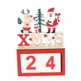 thumbnail image 1 of Calendario de Adviento de Navidad Calendario de Navidad Bloques de Madera Decoración de Navidad alce de pie, 1 of 9