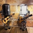 thumbnail image 2 of Micrófono de metal Robot Micrófono de metal Guitarra con luz Decoración del hogar, 2 of 6