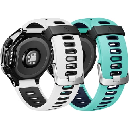 Tianle 2 Pack Silicone Watch Band Replacement Solft Silicone Strap Compatible Forerunner 230/220/ 235/620/ 630/ 735XT/ Approach S20/ S5/ S6