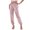 Pink, variant on Women's Fashion Color Elastic Waist Pocket Shiny Pencil Pants Loose Leg Tight Casual Pants, Size S-2XL