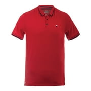men's heritage pinstripe mesh tennis polo chinese red