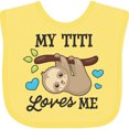 thumbnail image 3 of Inktastic My Titi Loves Me with Sloth and Hearts Boys or Girls Baby Bib, 3 of 4