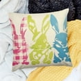 thumbnail image 2 of Easter Rabbits Throw Pillow Cover, Multicolor Bunny Spring Holiday Party Cushion Case Decoration for Sofa Couch, 2 of 5