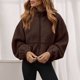 thumbnail image 1 of HongQid Womens Coat Casual Lapel Full Zip Fleece Jacket Long Sleeve Oversized Warm Winter Outwear with Pockets, 1 of 9
