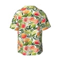 thumbnail image 6 of Lsque Fruits Peach1 print Men's Cuban Collar Short Sleeve Shirt Summer Beachwear Casual Button Down Fashionable Vacation Leisure Shirt-4X-Large, 6 of 7