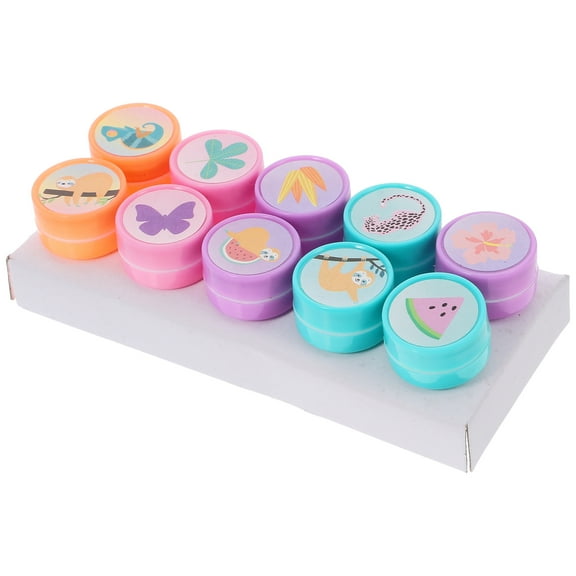 Viveous 10pcs Kids Stampers Kids' Printing Stamping Supplies Self Inking Stamps For Garden Birthday Tea Party Favors Goody Bag Stuffers Classroom Prizes