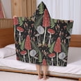 thumbnail image 5 of Red Mushroom Fern Black Pattern Hooded Bath Towel，50"x30" for Ages 3 To 12 Kids, Quick Dry Lightweight Soft Microfiber Hood Beach Towel Cover Up for Kids, 5 of 7