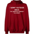 thumbnail image 2 of OXI Hoodie Sweatshirt - I Went Outside Once, Basic Casual Hoodie for Men's and Women Fleece Hoodie Long Sleeve - Antiquee Cherry 3X-Large, 2 of 3