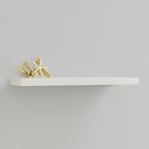 Inplace Shelving 47 3 W X 10 2 D X 2 H Floating Wood Wall Shelf White Walmart Com Walmart Com