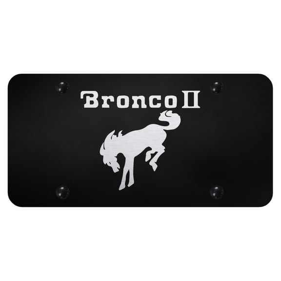 Ford Bronco II Laser Etched Logo License Plate (Black)