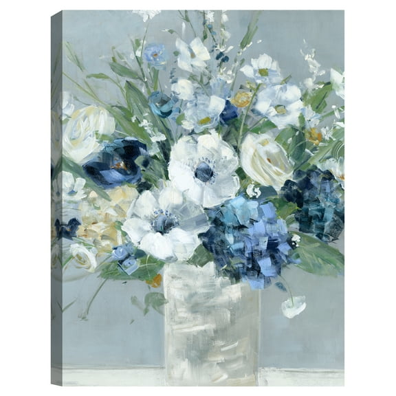 Be Happy Blue Crop by Sally Swatland Canvas Art Print