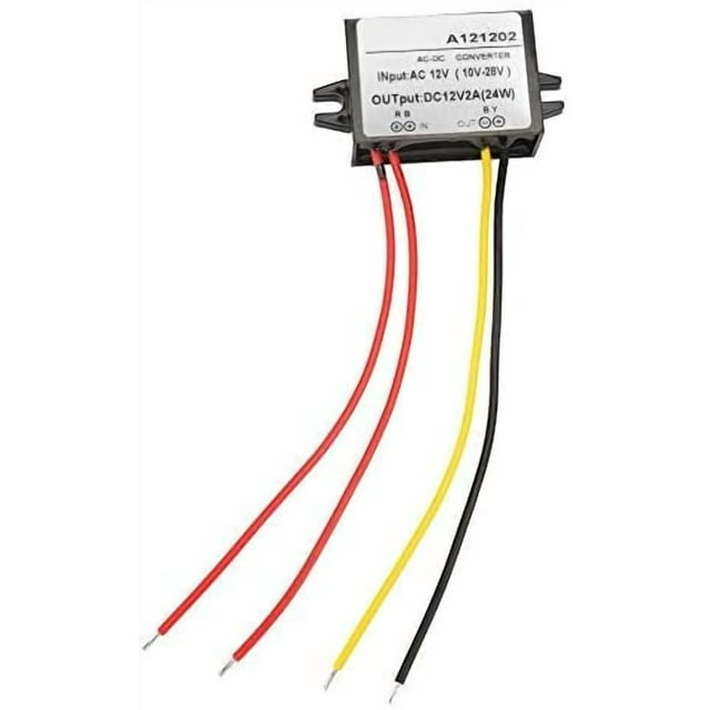HUGFEGWE Convertisseur C.a. 10-28 V vers C.c. 12 V à Buck, Convertisseur C.a. vers C.c., Module d'Alimentation à Abaissement C.a-C. avec Boîtier en Plastique Ignifuge, pour Écran de Voiture, Caméra de Surveillance, Ventilateur, Pompe à Eau (2 A)