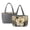 Beige - Polynesian Hibiscus, variant on ZUXONGSY Kentucky Horse Racing Print Quilted Reversible Tote Satchel for Women, Large Capacity Handbag with Multi-Pocket, Lightweight Shoulder Bag Top Handle for Travel, Work & Daily Use, Gray