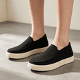 thumbnail image 3 of EKVAHL Women's Orthopedic Slip On Loafers, Woven Non Slip Canvas Mules, Arch Support Soft Flat Sole Travel Daily Outdoor Walking Flats Black, 3 of 4