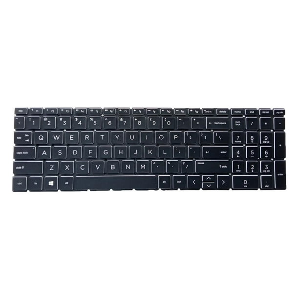 Teclado en inglés de EE. UU. para componentes profesionales 15-Dx Tpn-C136 Blanco Letra Negro