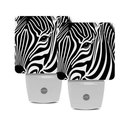 

Night Light Night Lights Plug into Wall 2-Pack Nightlight Plug in Night Light Dusk to Dawn Night Lamp Led Night Light for Adults Kids Room Animal White Black Zebra