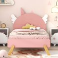 thumbnail image 6 of Aukfa Platform Bed with Unicorn Horn Headboard for Kids, Twin Bed Frame, Wooden - Pink, 6 of 8