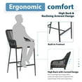 thumbnail image 7 of JOIVI Outdoor Wicker Bar Stools, 2 Piece Patio Bar Height Chairs with Cushions, All-Weather Rope Height Stools w/ Armrest and Footrest for Indoor, Garden, Poolside, Lawn, Backyard, Black, 7 of 7
