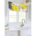 thumbnail image 3 of Valances for Windows Yellow Gray Rod Pocket Cafe Window Treatments Valance Curtains for Kitchen Bathroom Laundry Basement Windows 60"x14", 3 of 9