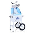 thumbnail image 3 of Commercial Electric Ice Crusher with Mobile Wheeled Cart, Trapezoidal Transparent Visible Storage Bin Snow Cone Machine, Shaved Ice Maker for Outdoor Stall, Carnival, Party., 3 of 9