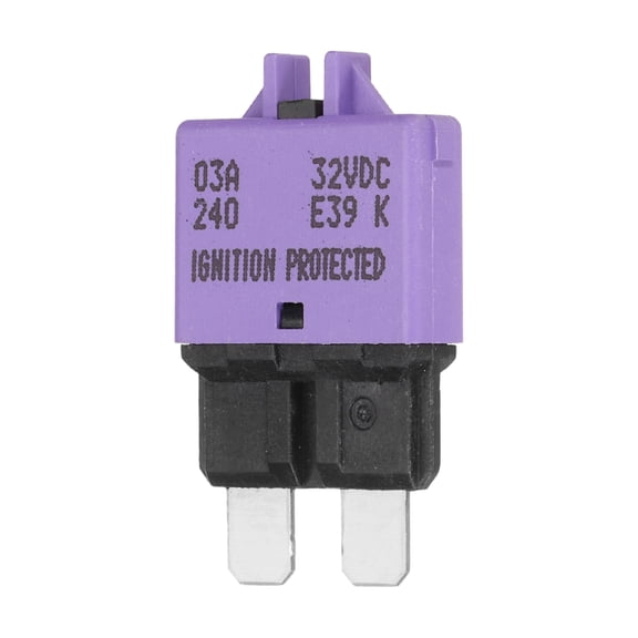 1 Pack 32V DC 3A Purple ATC/ATO Manual Mini Resettable Fuse for Car