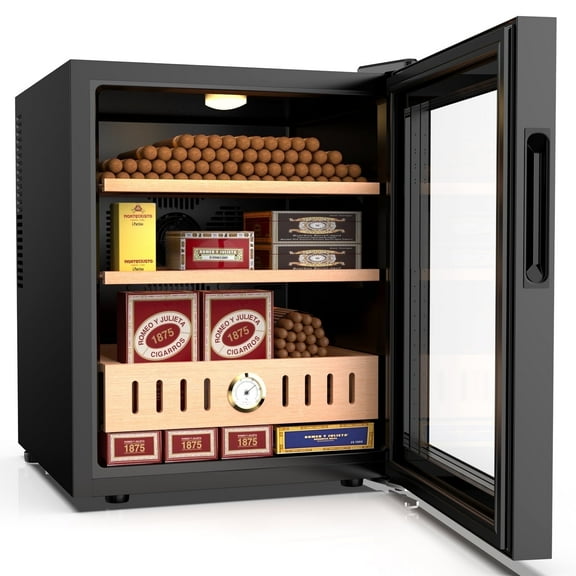 Xutumm  50L Cigar Humidor Cabinet, Electric Humidor for Cigars, 300 Counts Humidors with Heating & Cooling Control, Hygrometer Spanish Cedar Lined Cigar Box