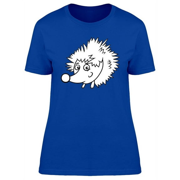 Cute Happy Hedgehog Doodle T-Shirt Women -Image by Shutterstock, Female XX-Large