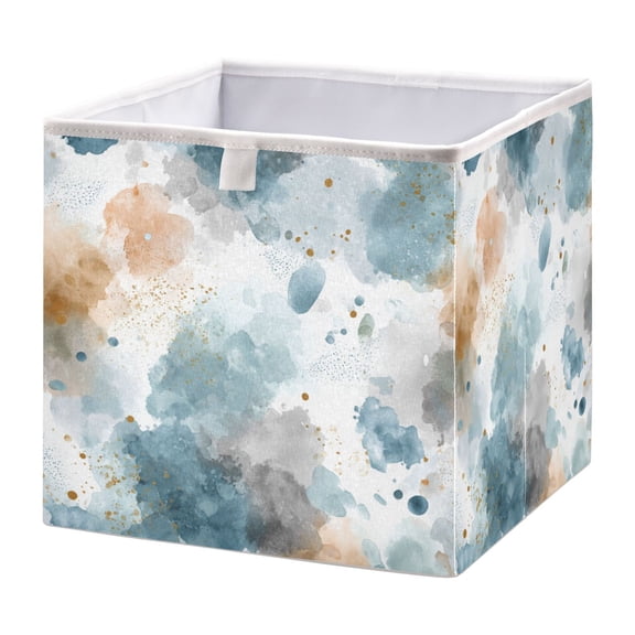 Foldable Fabric Storage Bin Home Cubes Clothing Organizer Bins Large Collapsible Box Basket for Home Organizer Watercolor Ink Splashes Pattern