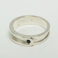 thumbnail image 2 of LBG British Made 14k White Gold Natural Sapphire Mens Band Ring - 25 size options - Size 7.25, 2 of 6