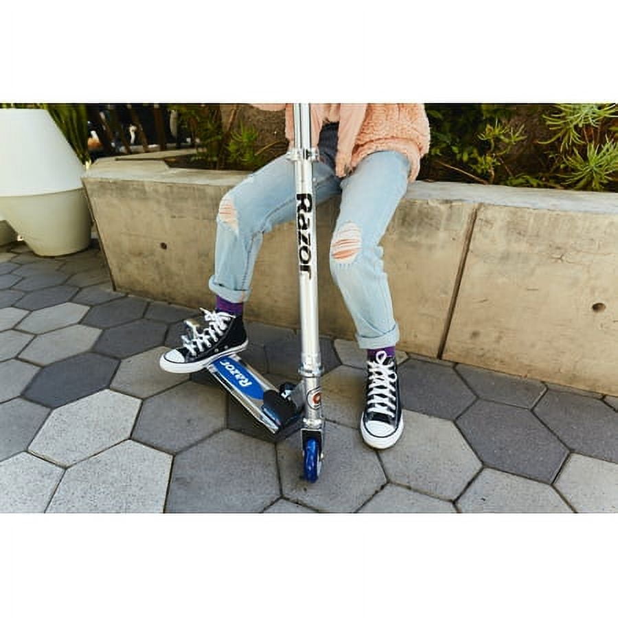 Razor A Kick Scooter for Kids - Blue, Lightweight, Foldable, Aluminum Frame, for Child Ages 5+