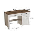thumbnail image 2 of 47" Farmhouse Wood Executive Desk with 4 Drawers, Home Office Computer Desk for Work/Study/Writing, 2 of 7