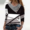 thumbnail image 2 of ketyyh-chn99 Black Workout Shirts Womens Plus Size Long Sleeve Tunic Crewneck Colorblock Striped Tee Shirt, 2 of 4
