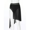 thumbnail image 6 of Kaerm Women Rhinestone Lyrical Dance Skirt Split Irregular Hem Skirt Figure Ice Skating Dancewear Black M, 6 of 7