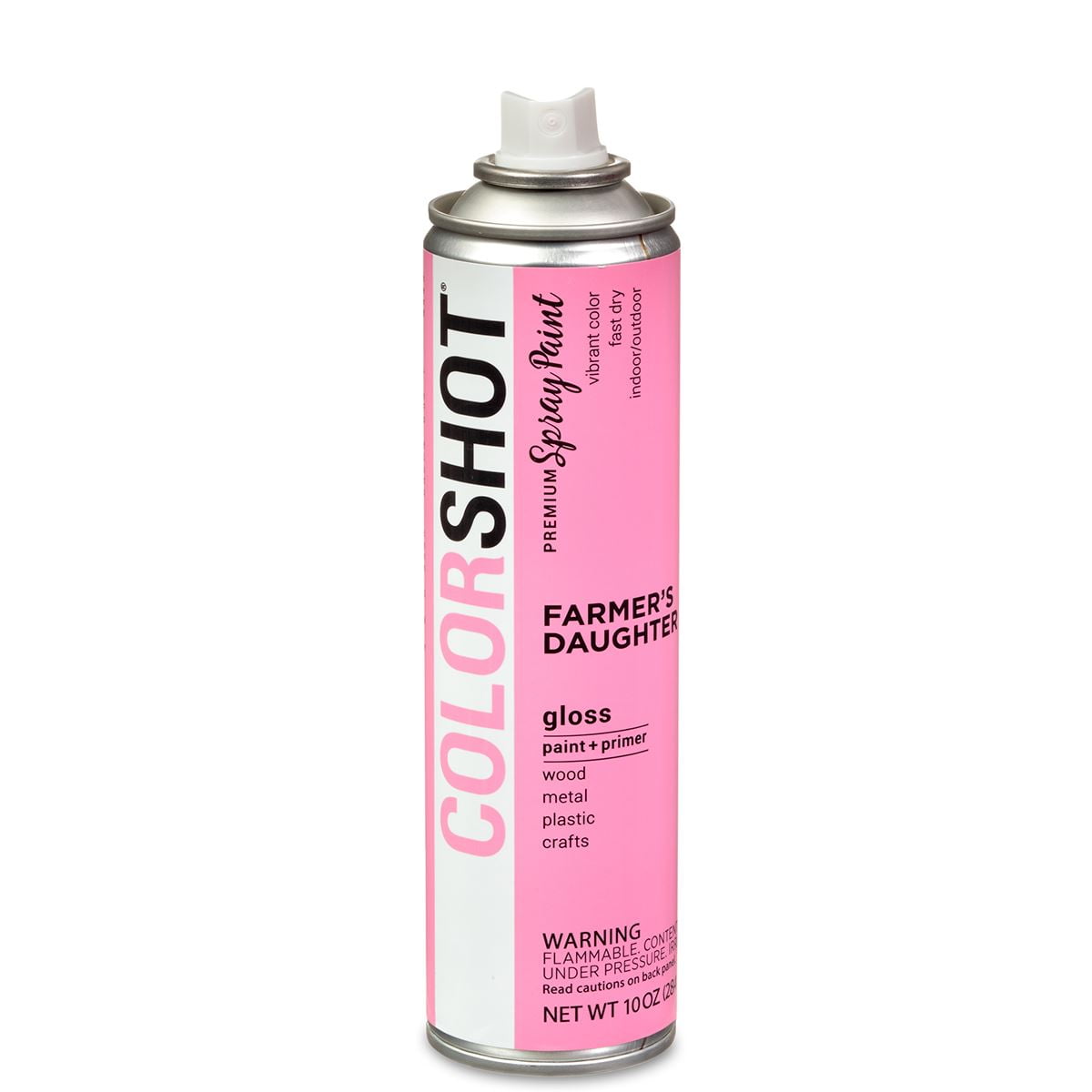 (2 pack) COLORSHOT Premium Multi-Surface Gloss Farmers Daughter Spray Paint - 10 oz - Pink