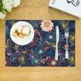 thumbnail image 3 of DouZhe Polyester Placemats Set of 4, Bohemian Flowers Sketch Pattern Heat Resistant Place Mats for Dining Table, 12" x 18", 3 of 7