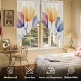 thumbnail image 5 of X-ray Floral Swag Curtain Valance for Windows, Yellow Brown Tulips Blue Leaf Spring Retro Window Treatments Short Swag Topper for Kitchen Windows Bathroom Bedroom, 36"x63", 5 of 8