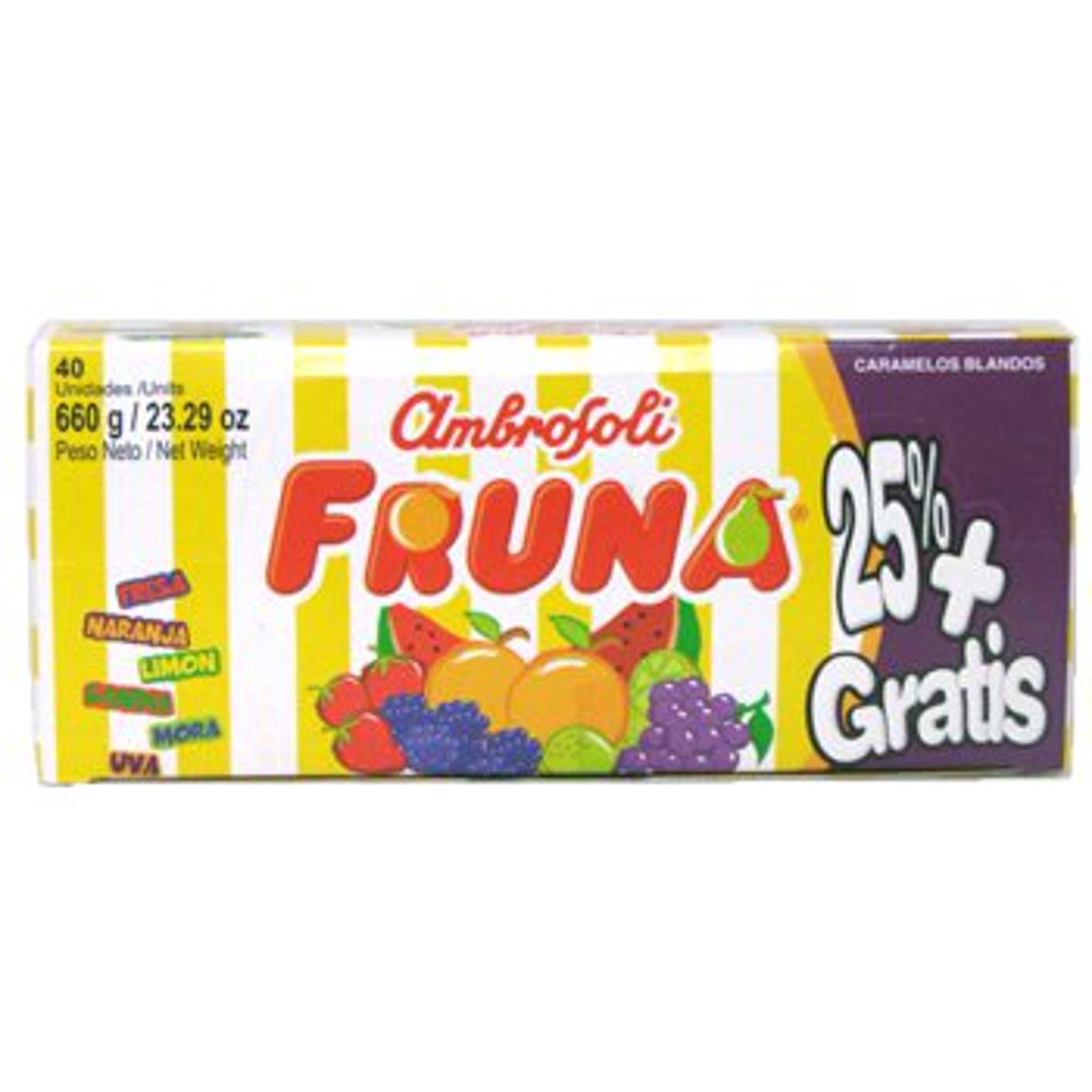 Fruna Peruvian Ambrosoli Assorted Chewy Fruit Flavored Candies 660g